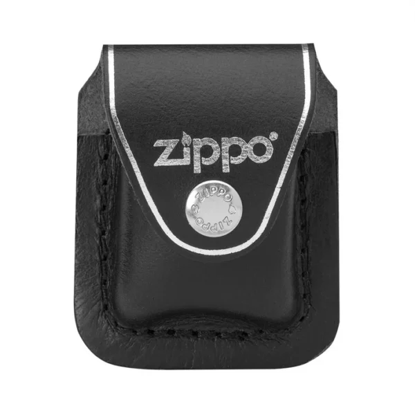 zippo black leather case