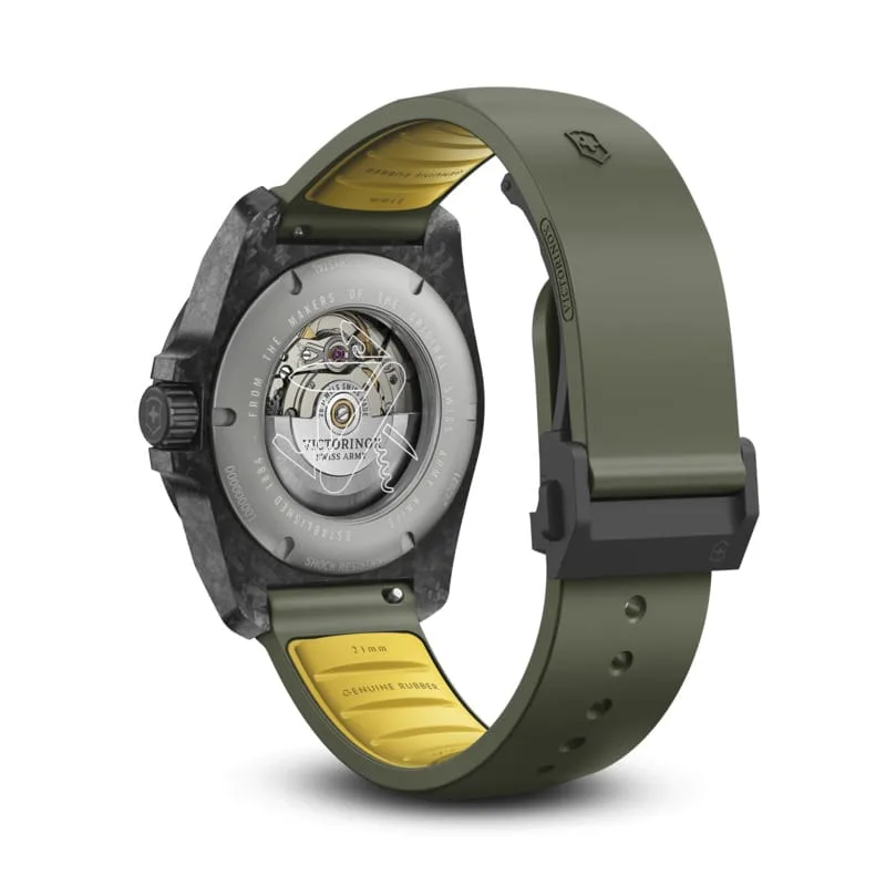 INOX automatic carbon watch set and olive green penknife — صورة 5