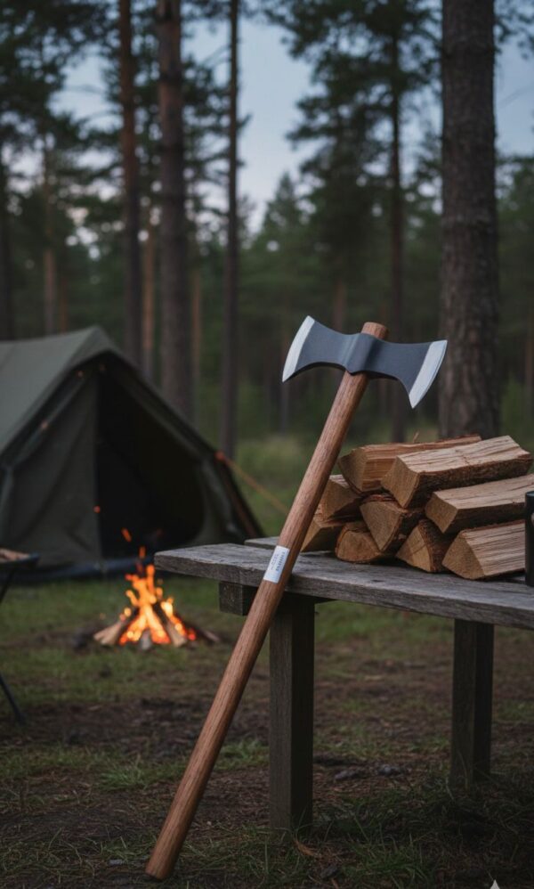 double Comanche wooden axe